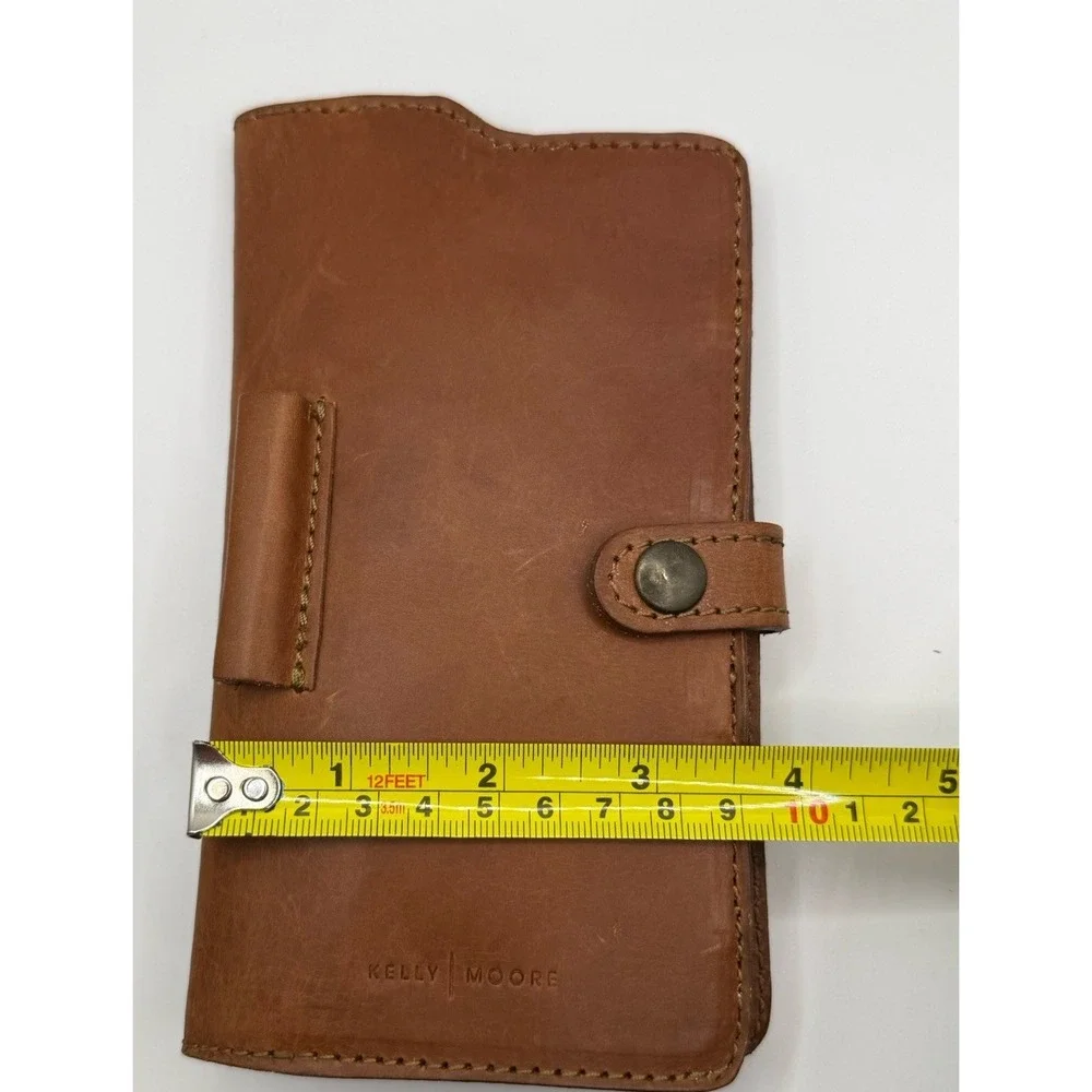 Kelly Moore Brown Genuine Leather Travel Wallet Organizer Passport Holder Clutch